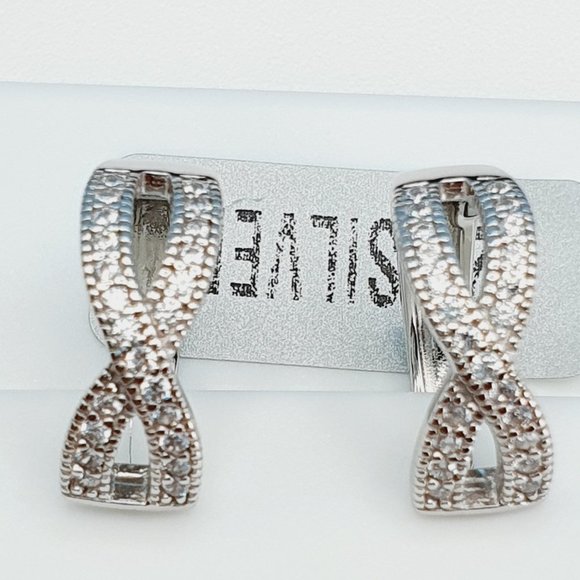 "925 Sterling Silver Cubic Zirconia Earrings, UU1P6A6149 - Picture 5 of 10